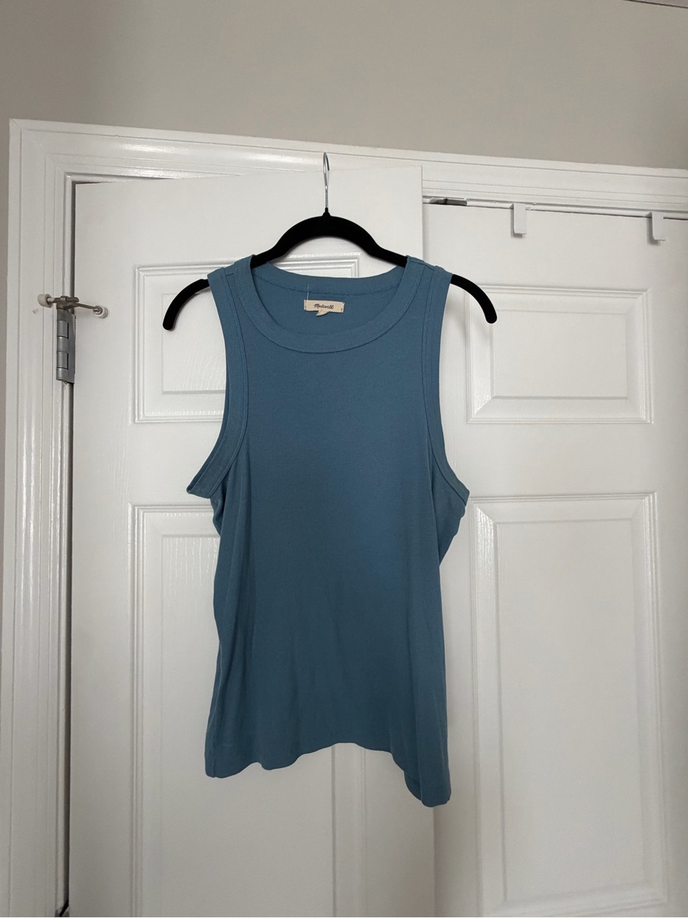 Madewell Slate Blue Ribbed Crewneck Tank